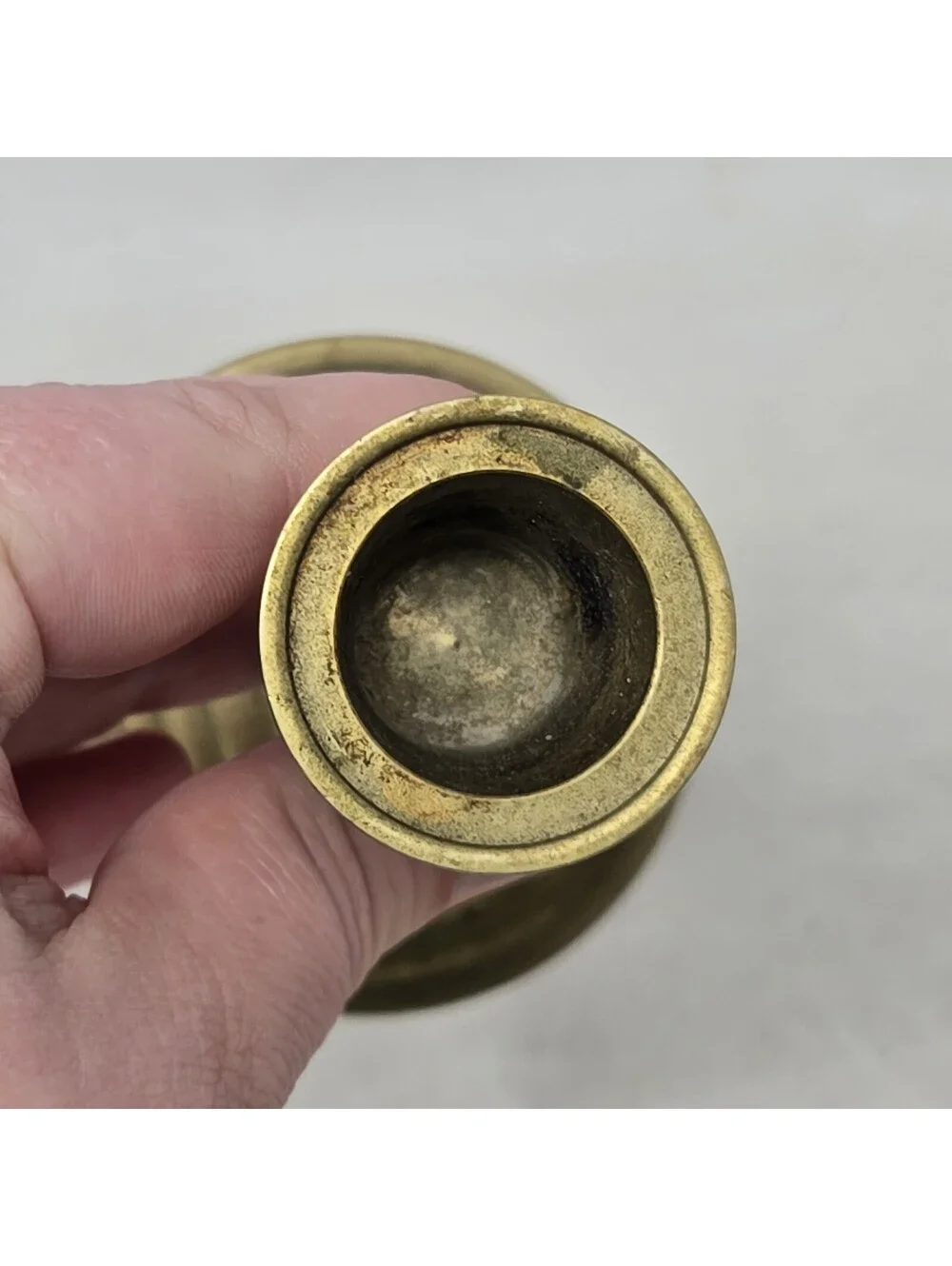 Vintage Mid Century Modern Brass Candle Holders Pair 5